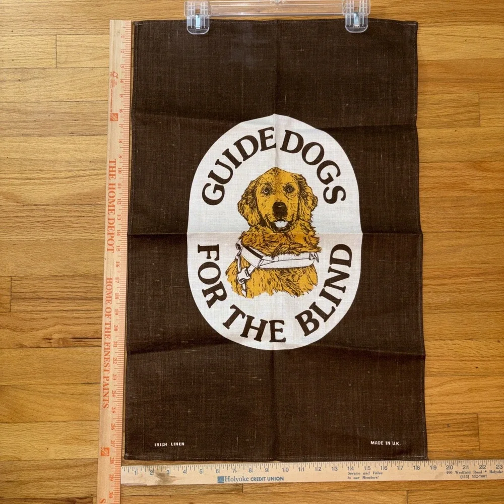 Guide Dogs for the Blind Tea Towel Irish Linen Made‎ In UK